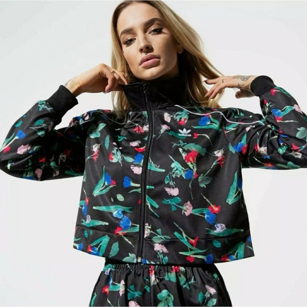 NWT Adidas Originals Bellista Cropped Floral Track Jacket